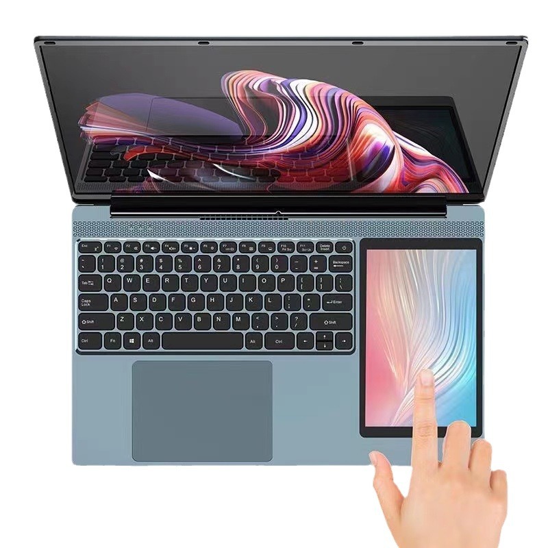 Màn hình cảm ứng máy tính xách tay Windows 15,6 + 7 inch màn hình kép Máy tính xách tay 2 trong 1